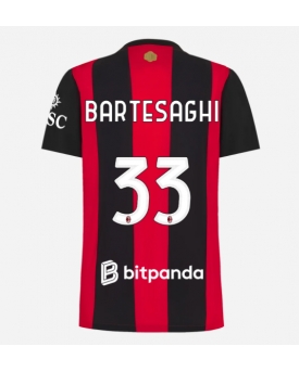 Billige Fotballdrakt AC Milan Davide Bartesaghi #33 Replika Hjemmedrakt Dame 2026-27 Kortermet